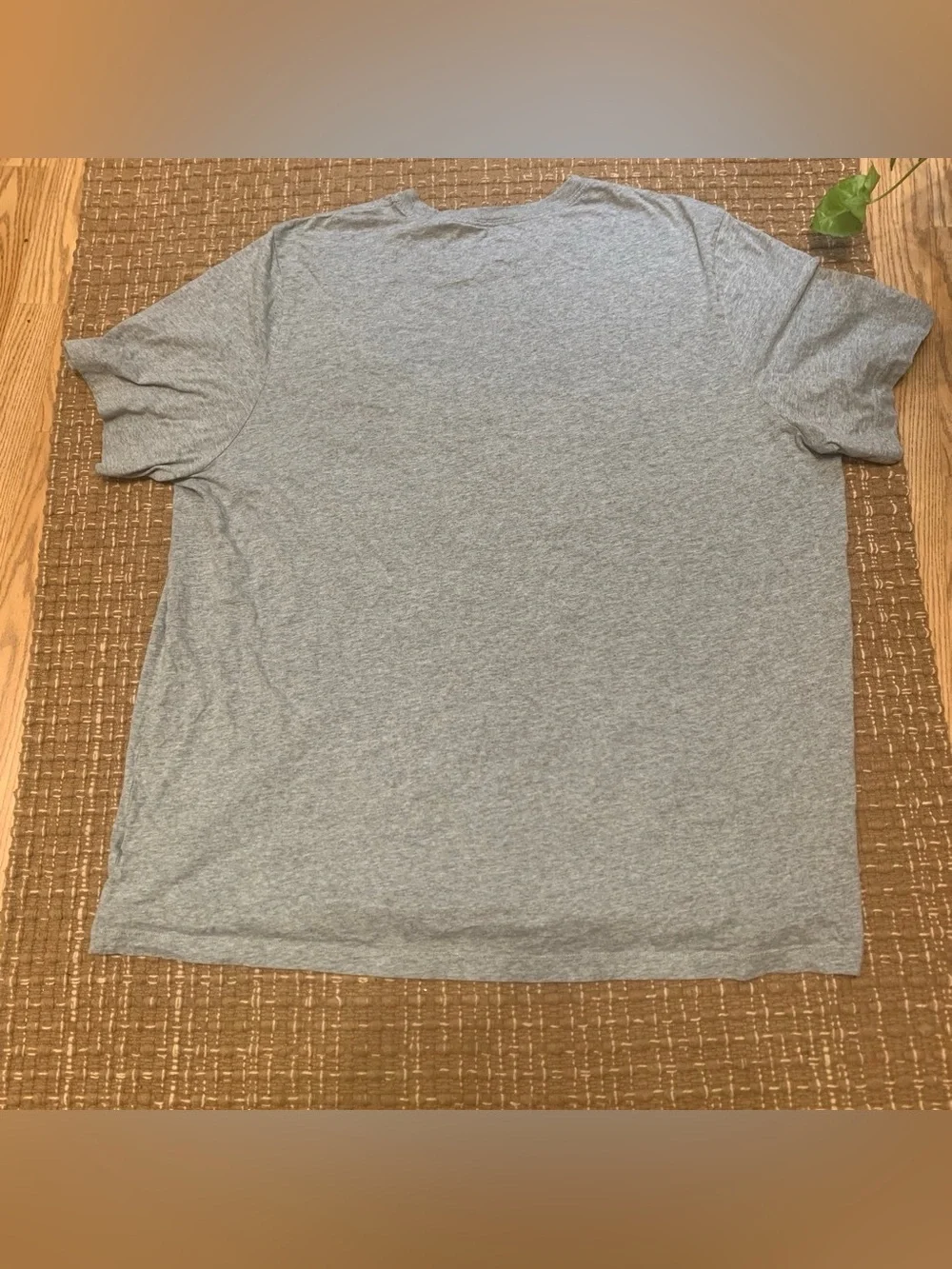 Nike Men's Heather Gray Short Sleeve Crew T-Shirt with Black Swoosh
